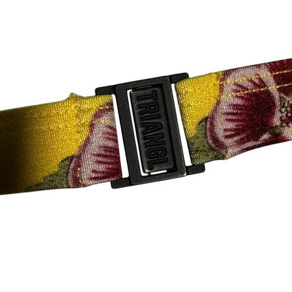 Triangl yellow floral scuba Neoprene Bikini top is medium bottom is XL - Picture 7 of 13